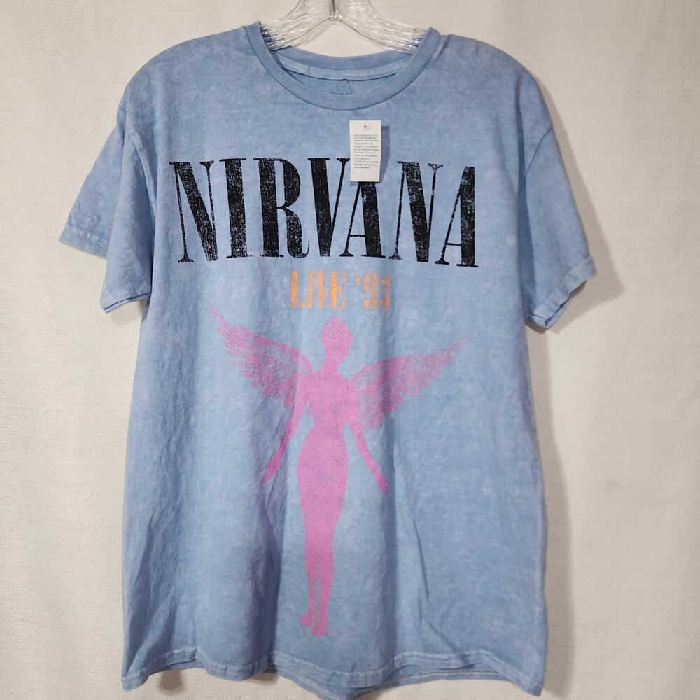 Nirvana Live 93' blue women's shirt faded size Medium